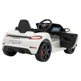 JOKO Elektrické autíčko Porsche Spyder RS 718, Displej MP4, Kožené sedadlo, penové kolesá, FM rádio, biele