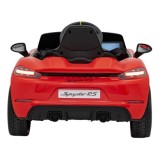 JOKO Elektrické autíčko Porsche Spyder RS 718, Displej MP4, Kožené sedadlo, penové kolesá, FM rádio, červené