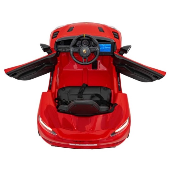 JOKO Elektrické autíčko Porsche Spyder RS 718, Displej MP4, Kožené sedadlo, penové kolesá, FM rádio, červené