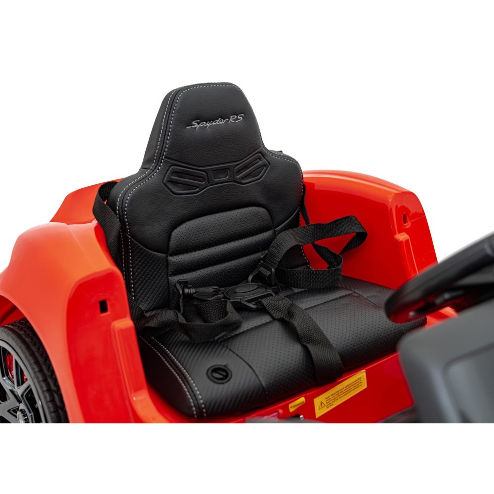 JOKO Elektrické autíčko Porsche Spyder RS 718, Displej MP4, Kožené sedadlo, penové kolesá, FM rádio, červené
