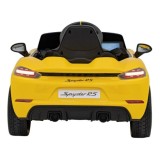 JOKO Elektrické autíčko Porsche 718, Displej MP4, Kožené sedadlo, penové kolesá, FM rádio, žlté