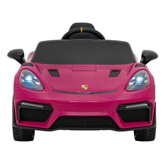 JOKO Elektrické autíčko Porsche Spyder RS 718, Displej MP4, Kožené sedadlo, penové kolesá, FM rádio, ružové