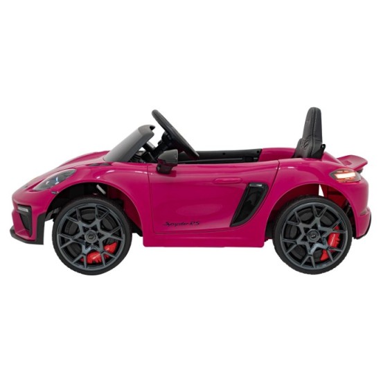 JOKO Elektrické autíčko Porsche Spyder RS 718, Displej MP4, Kožené sedadlo, penové kolesá, FM rádio, ružové