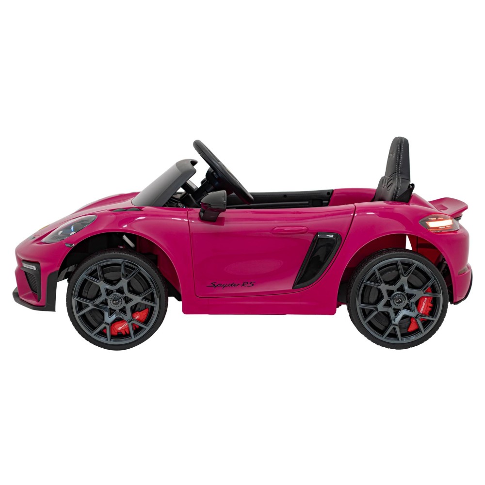 JOKO Elektrické autíčko Porsche Spyder RS 718, Displej MP4, Kožené sedadlo, penové kolesá, FM rádio, ružové