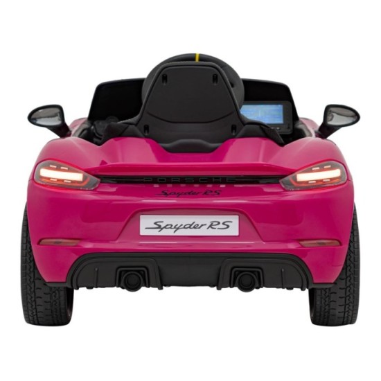 JOKO Elektrické autíčko Porsche Spyder RS 718, Displej MP4, Kožené sedadlo, penové kolesá, FM rádio, ružové