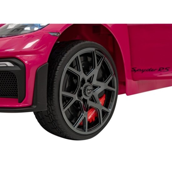 JOKO Elektrické autíčko Porsche Spyder RS 718, Displej MP4, Kožené sedadlo, penové kolesá, FM rádio, ružové