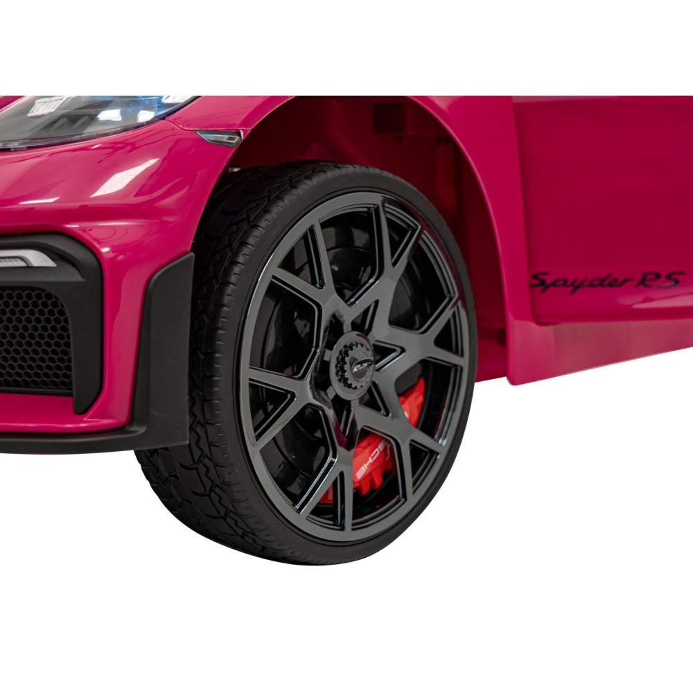 JOKO Elektrické autíčko Porsche Spyder RS 718, Displej MP4, Kožené sedadlo, penové kolesá, FM rádio, ružové