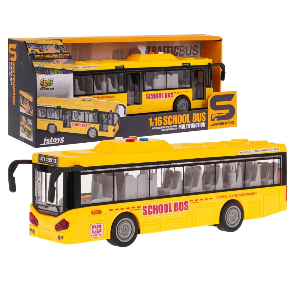 JOKO Autobus so svetlom, zvukom a otváracími dverami, žltý