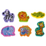 JOKO Detská Drevená Obojstranná Tabuľa s Puzzle Safari Zvieratká