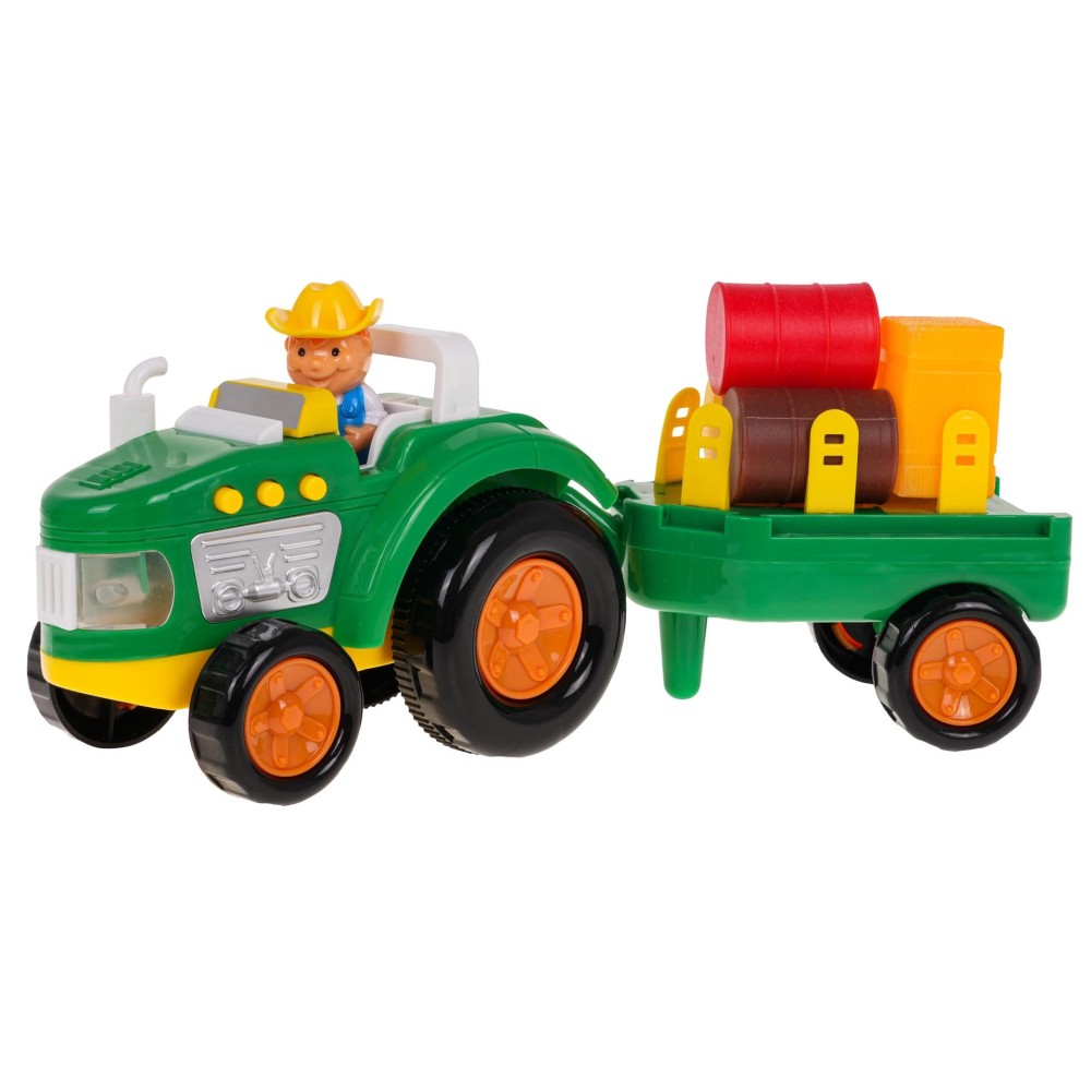 JOKO Traktor s Vlečkou + Farmár, so svetlom a zvukom na batérie