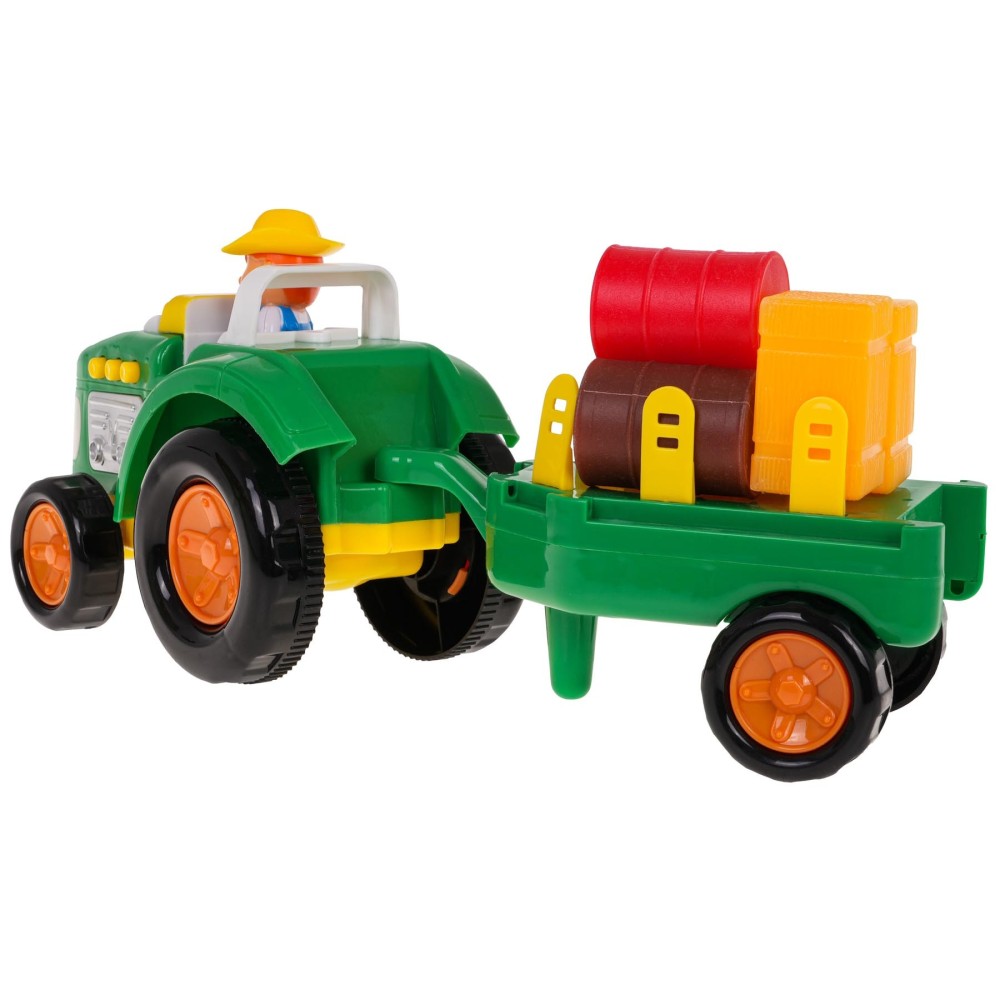 JOKO Traktor s Vlečkou + Farmár, so svetlom a zvukom na batérie