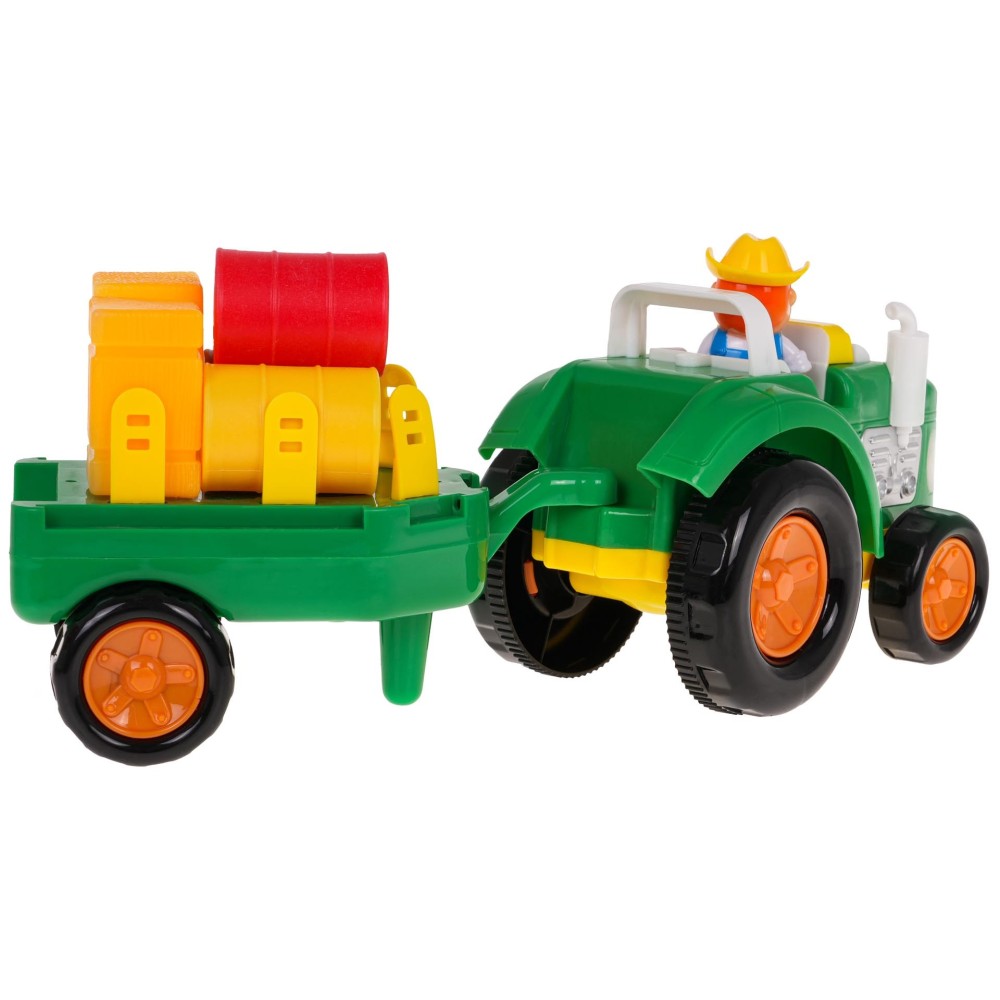 JOKO Traktor s Vlečkou + Farmár, so svetlom a zvukom na batérie