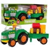 JOKO Traktor s Vlečkou + Farmár, so svetlom a zvukom na batérie