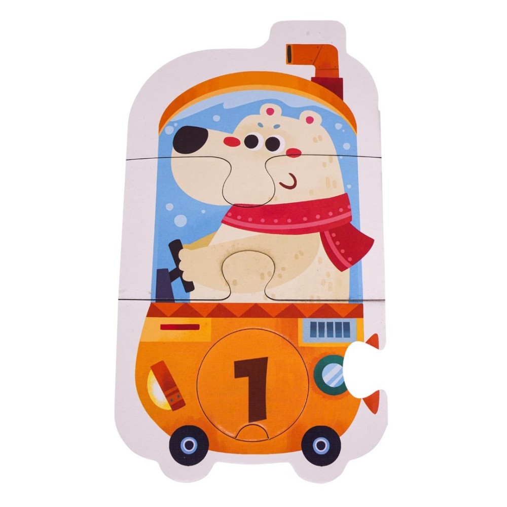 JOKO Detské Puzzle s Číslami, Vagóny so Zvieratkami