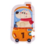 JOKO Detské Puzzle s Číslami, Vagóny so Zvieratkami
