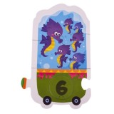 JOKO Detské Puzzle s Číslami, Vagóny so Zvieratkami