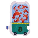 JOKO Detské Puzzle s Číslami, Vagóny so Zvieratkami