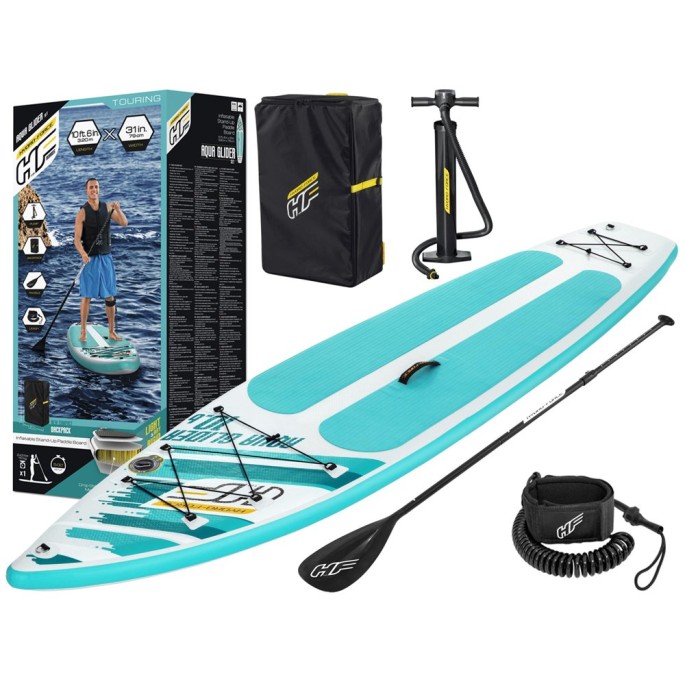 Bestway 65347 Nafukovacia doska Stand up Aqua Glider Paddleboard + veslo + pumpa 320cm, modro biely