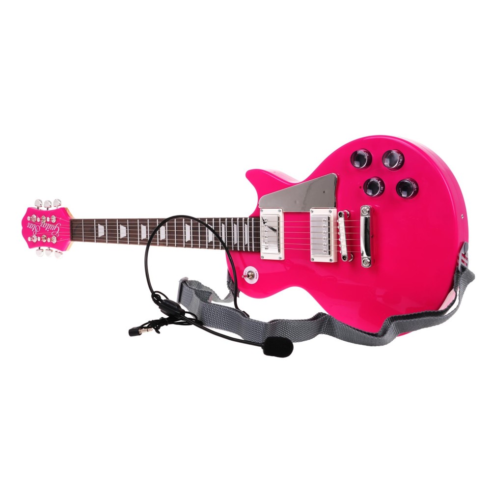 JOKO Detská Elektrická Gitara s mikrofónom, ružová