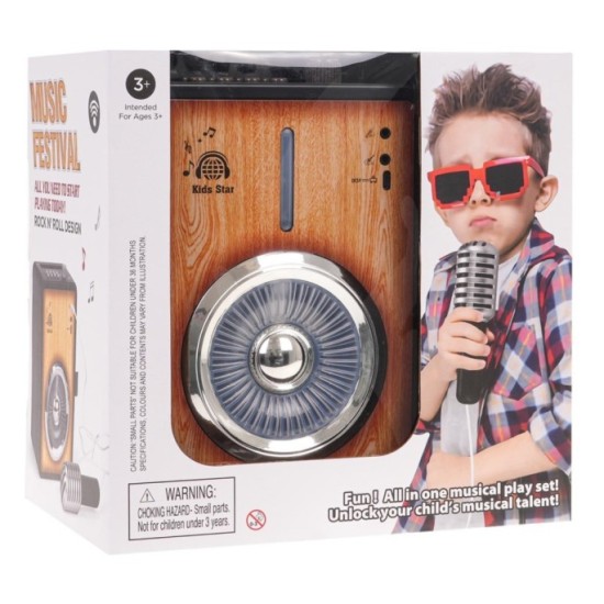 JOKO Detský Reproduktor, zosilňovač s LED svetlom a hudbou, Bluetooth, vstup na gitaru