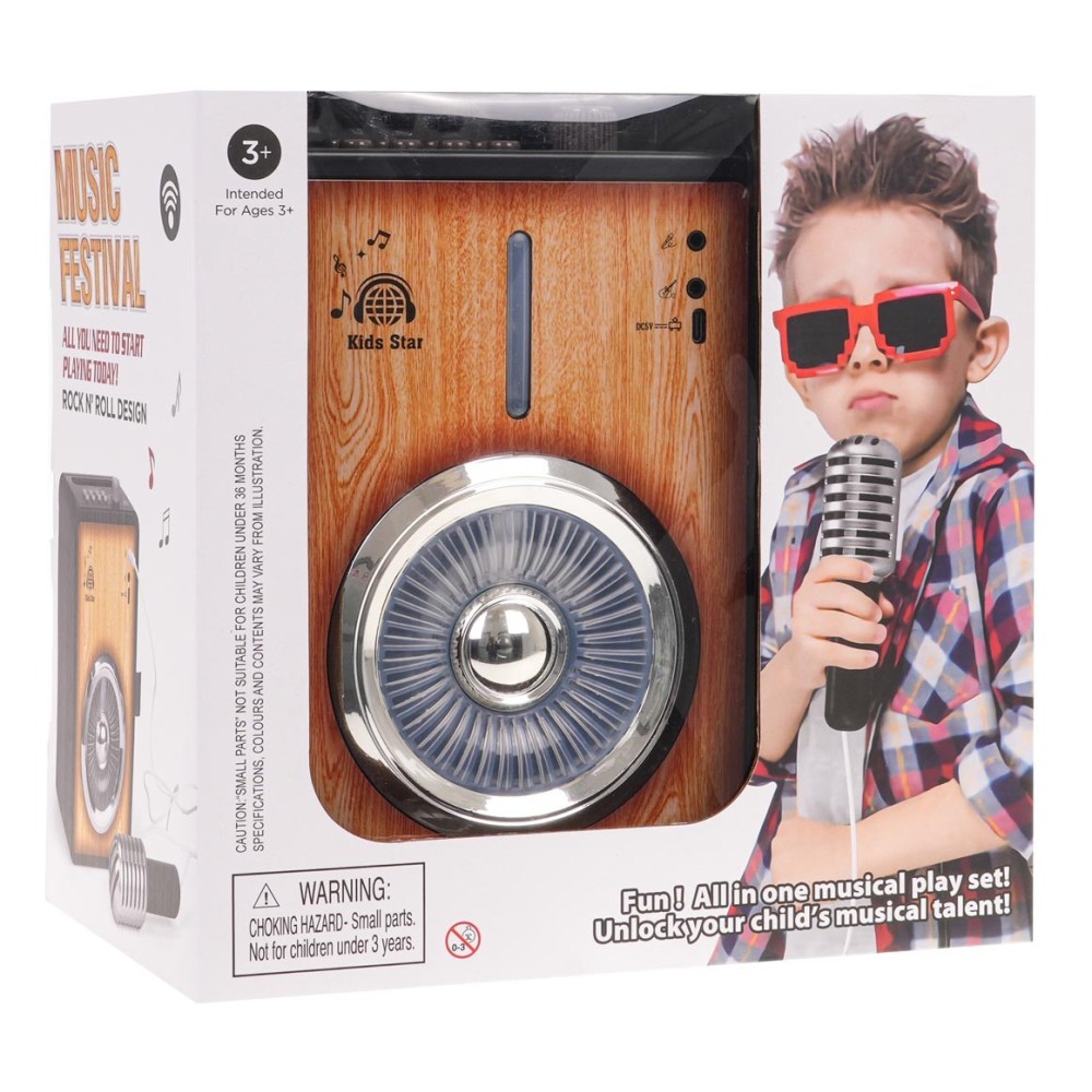 JOKO Detský Reproduktor, zosilňovač s LED svetlom a hudbou, Bluetooth, vstup na gitaru