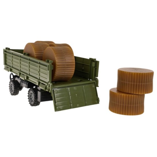 JOKO RC Traktor s vlečkou na diaľkové ovládanie + seno, zelený