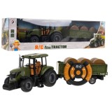 JOKO RC Traktor s vlečkou na diaľkové ovládanie + seno, zelený