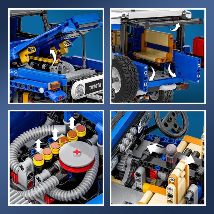 JOKO Technická Stavebnica Terénne auto Toyot Off-road J40 2087ks 1:12, modré