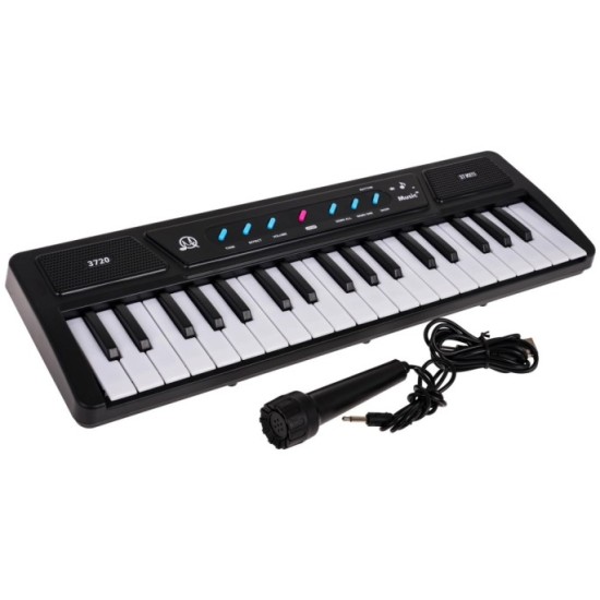 JOKO Detské Klávesy MQ-3720 s mikrofónom + USB kábel, čierne