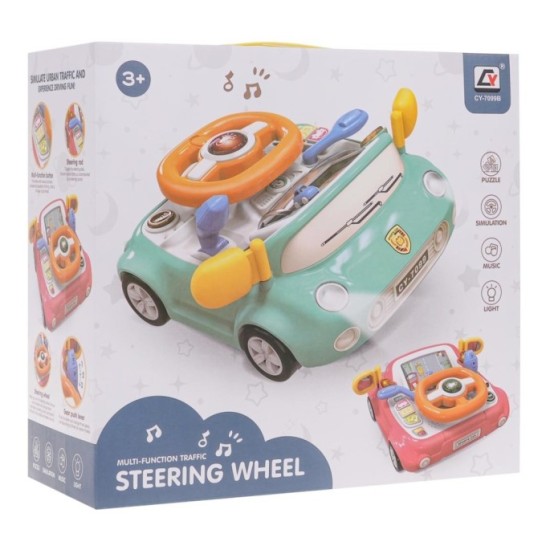 JOKO Interaktívne auto s volantom, Hudbou a Svetlom, zelené