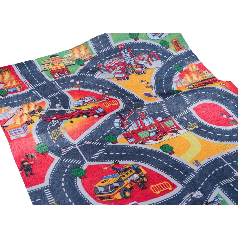 JOKO Sada Podložka Mesto 80 cm x 70 cm + 4 mäkké plyšové autíčka Polícia, Hasičské auto, Sanitka