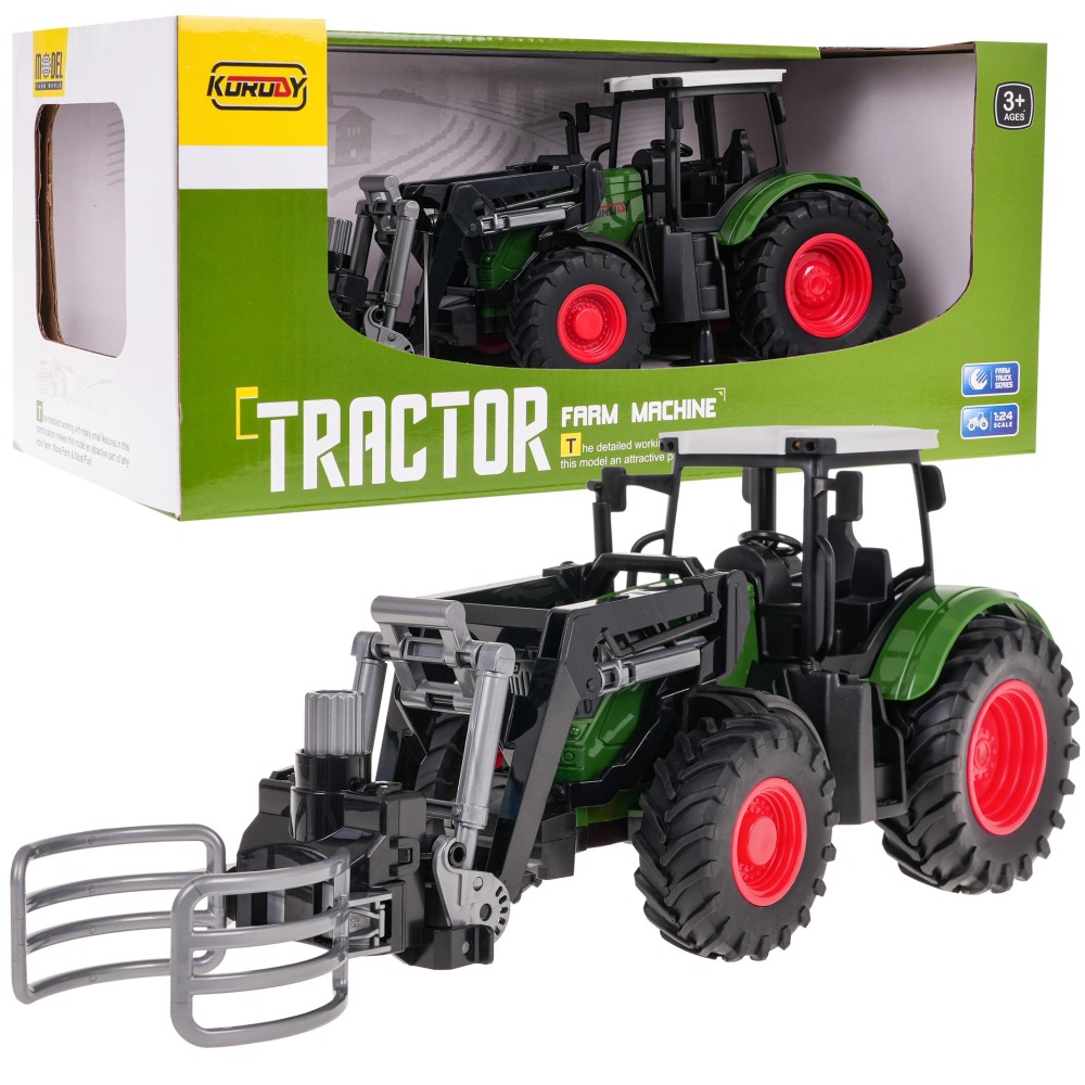 JOKO Traktor s Drapákom Nakladačom 30cm, zelený