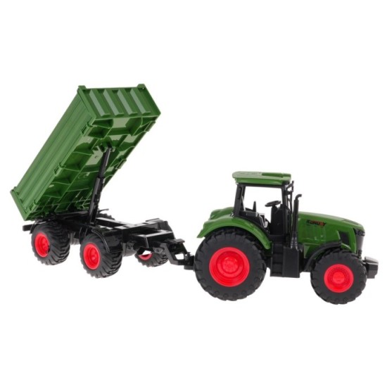 JOKO RC Traktor s Vyklápacou vlečkou na diaľkové ovládanie, zelený