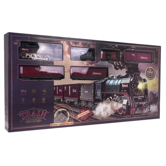 JOKO MEGA RC Retro Vlaková súprava s Dymovým Efektom, zvukom a svetlom 216cm x 99cm + diaľkové ovládanie vo Vagóne