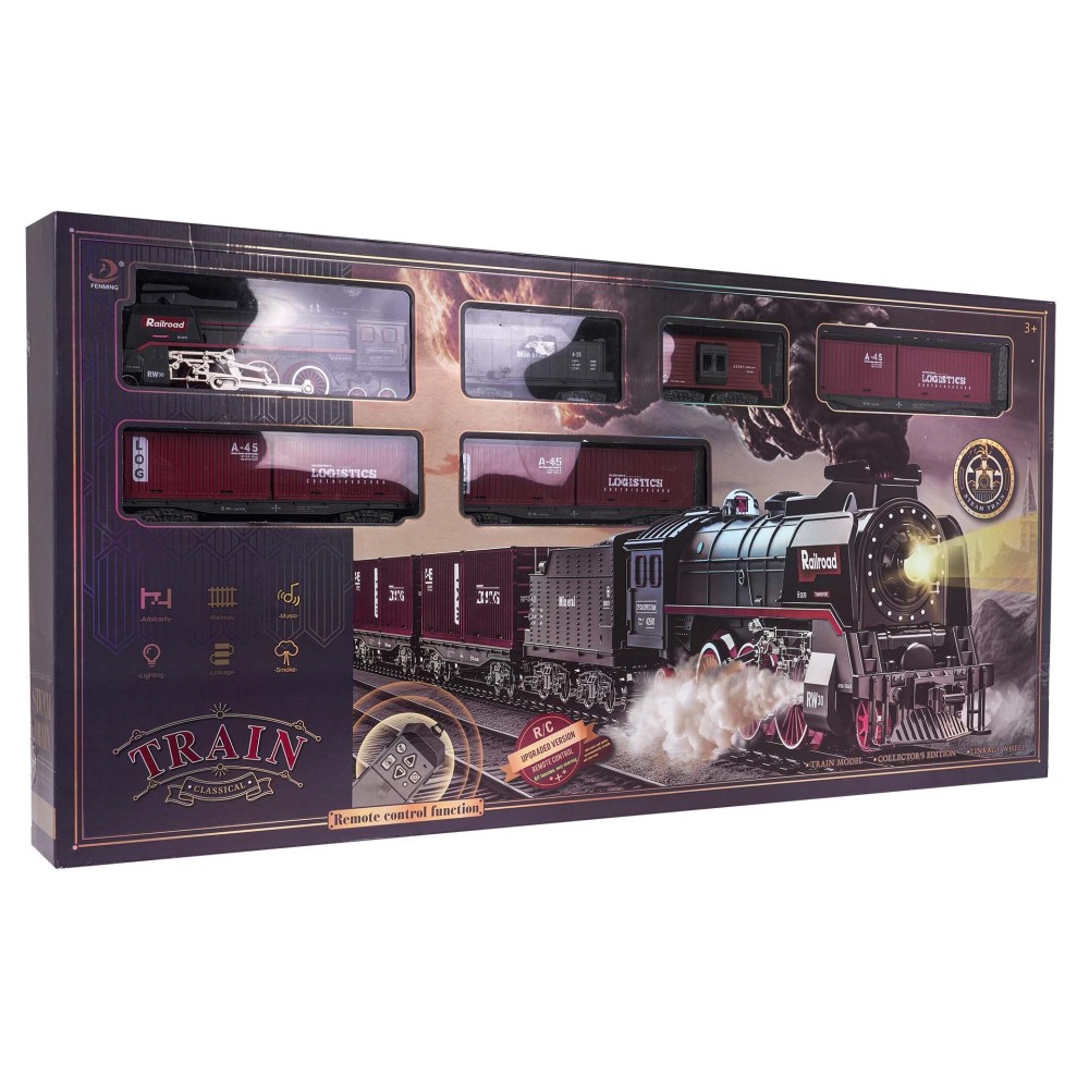 JOKO MEGA RC Retro Vlaková súprava s Dymovým Efektom, zvukom a svetlom 216cm x 99cm + diaľkové ovládanie vo Vagóne