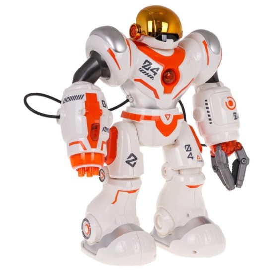 JOKO RC Interaktívny Robot na diaľkové ovládanie s Vystreľovačom Šípov, bielo-oranžový
