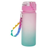 JOKO Kreatívna Fľaša na vodu Jendorožec 600ml Ozdob si Sám + Diamantové nálepky + Prívesok, ružová