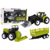 JOKO Sada Traktor s vlečkou, Kombajn, Traktor s Čelným Nakladačom 4v1
