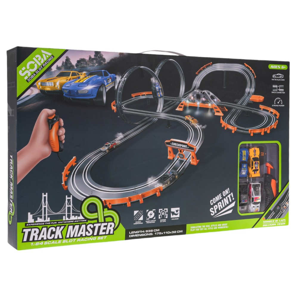 JOKO Autodráha TRACK MASTER Race 838cm s LED svetlom a Adaptérom
