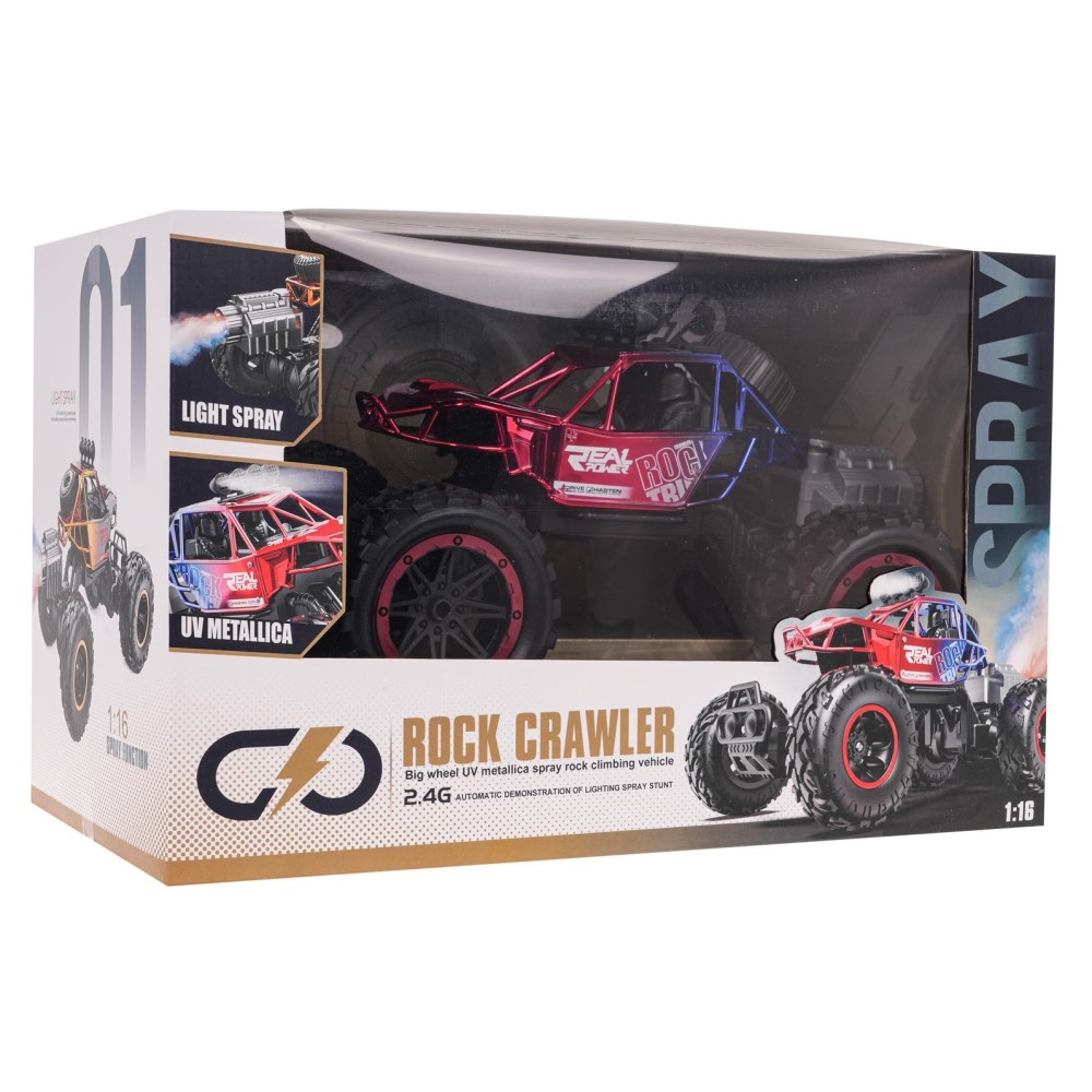 JOKO RC Auto Crawler s Dymovým Efektom na diaľkové ovládanie a LED svetlom, metalické červené