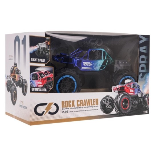 JOKO RC Auto Crawler s Dymovým Efektom na diaľkové ovládanie a LED svetlom, metalické modré