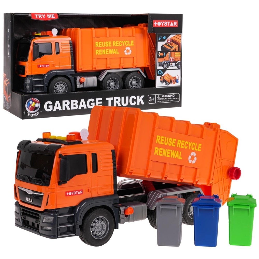 JOKO Smetiarske Auto 33cm so Zvukom a Svetlom, oranžové