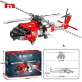 JOKO Technická Stavebnica Záchranársky Vrtulník HH-60J 1137ks 67cm, červený