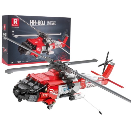 JOKO Technická Stavebnica Záchranársky Vrtulník HH-60J 1137ks 67cm, červený