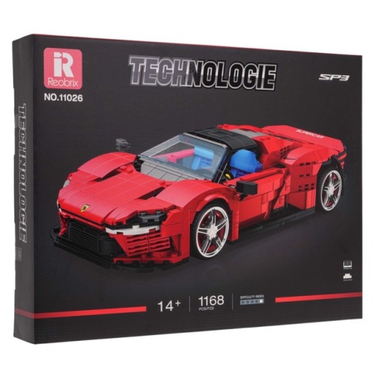 JOKO Technická Stavebnica Športové Auto SP3 1168ks, červené