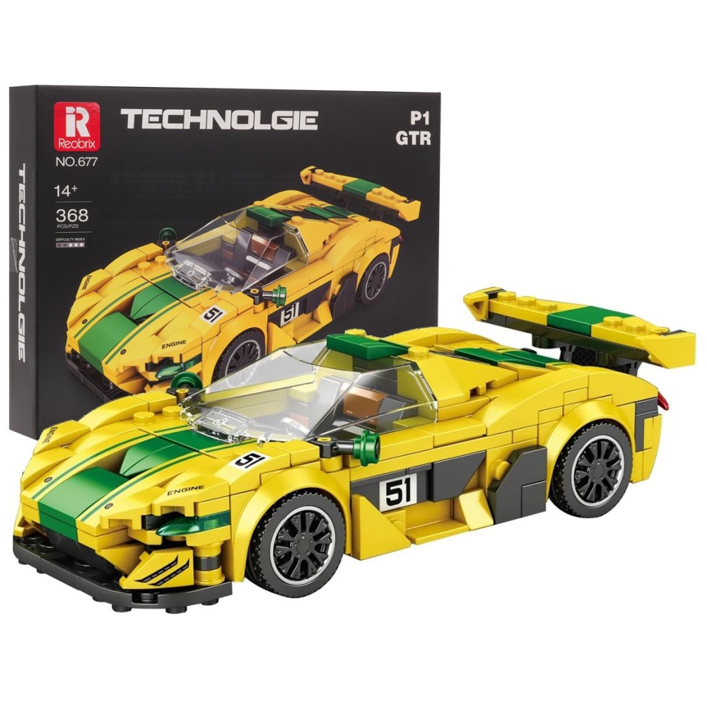 JOKO Technická Stavebnica Športové auto 368ks, žlté