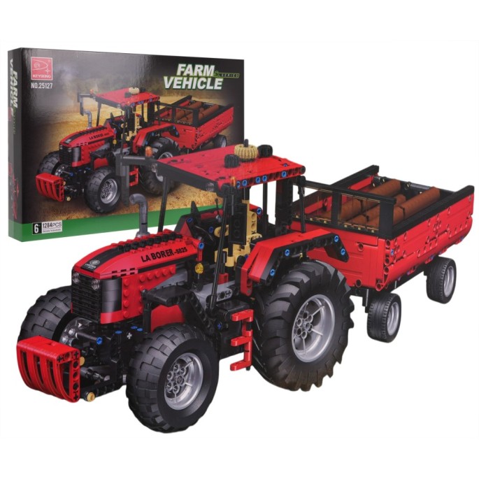 JOKO Technická Stavebnica Traktor s Vlečkou a drevom 1284ks