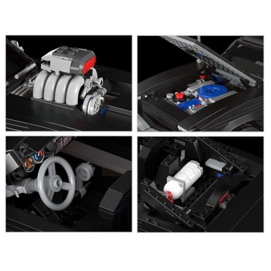 Mould King Technická Stavebnica Auto Americký Dodge 1439ks, čierne