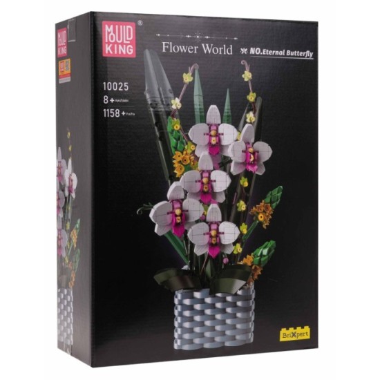 Mould King Technická Stavebnica Kytica Farebných Kvetov v Kvetináči Orchidea 1158ks