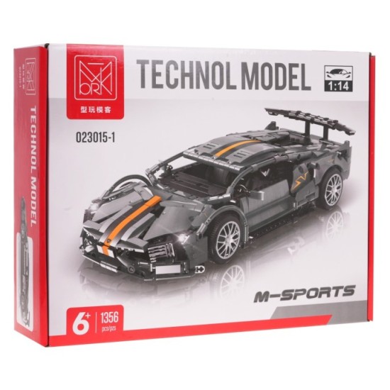 JOKO Technická Stavebnica Športové Auto M-Sports 1356ks 1:14, sivé